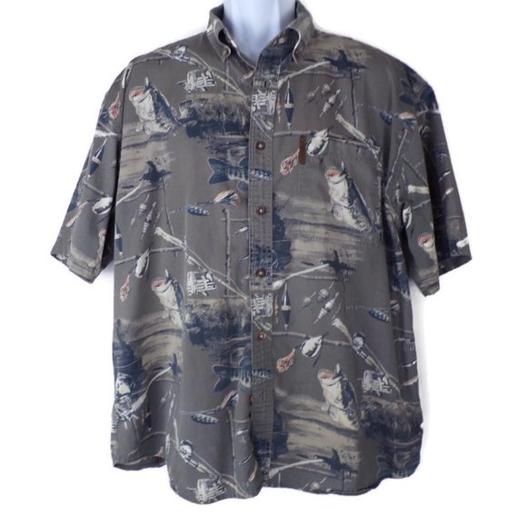 Men's Clearwater Button Down Bass Shirt Sh/Sl 2422 - Picture 1 of 7